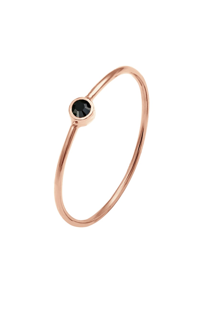 Elli Damski do łączenia minimalistyczny filigranowy z kryształami w srebrze 925 Sterling Silver Pierścionki 1 ct