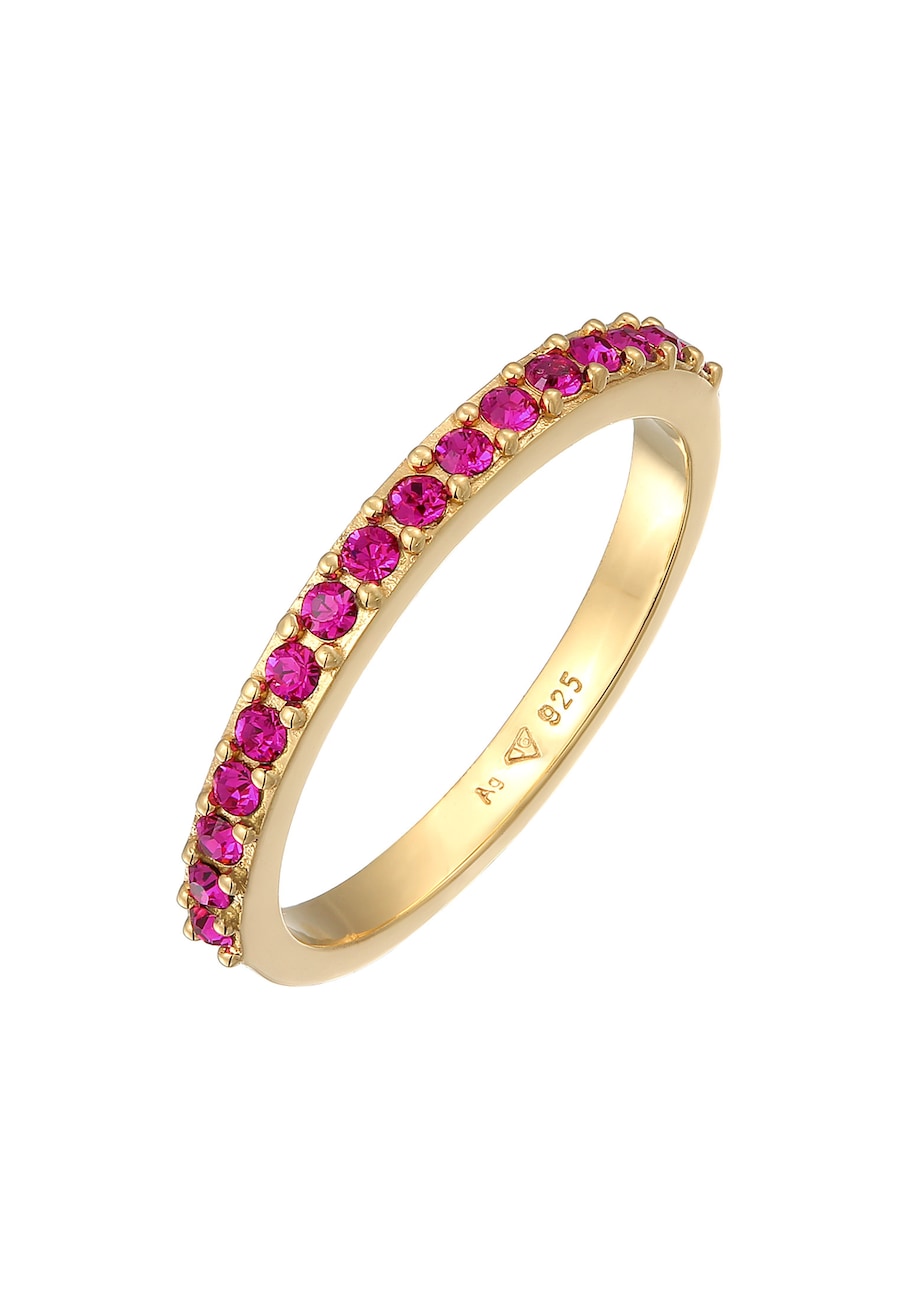 Elli Damska obrączka Memoire z kryształami w srebrze próby 925 Sterling Silver Pierścionki 1 ct Damski