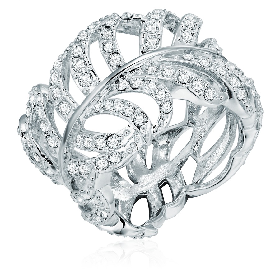 Lulu & Jane Stop metali Zdobienie kryształkami Swarovski® Pierścionki 1 ct Damski