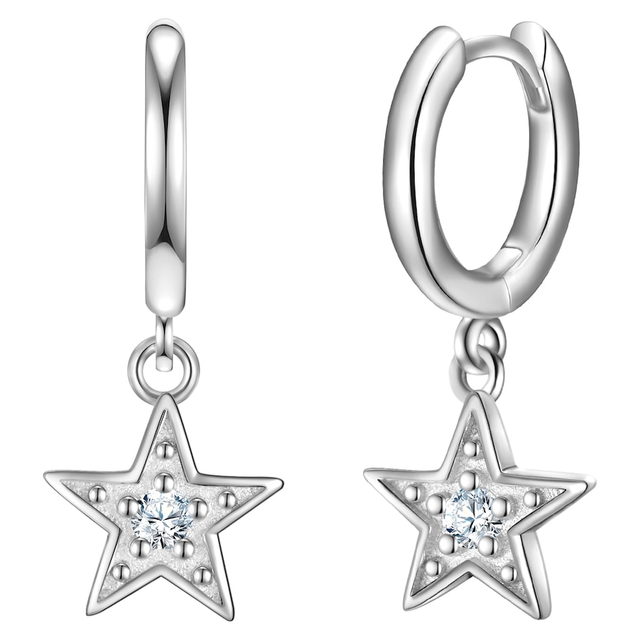 Glanzstücke München Kolczyki Gwiazda z Srebro wysokiej próby w Srebrny Kolczyki koła 1 ct Damski