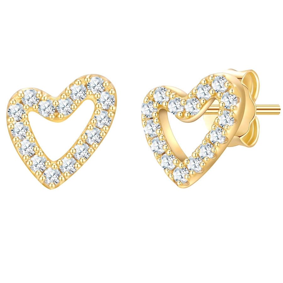 Glanzstücke München Kolczyki Serce z Srebro wysokiej próby w Żółte złoto 1 ct Damski