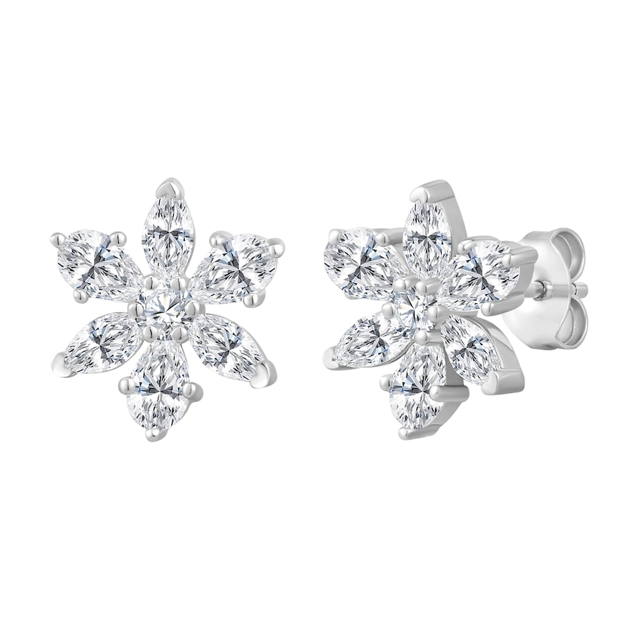 Rafaela Donata Kolczyki Kwiat Srebro wysokiej próby Srebrny 1 ct Damski