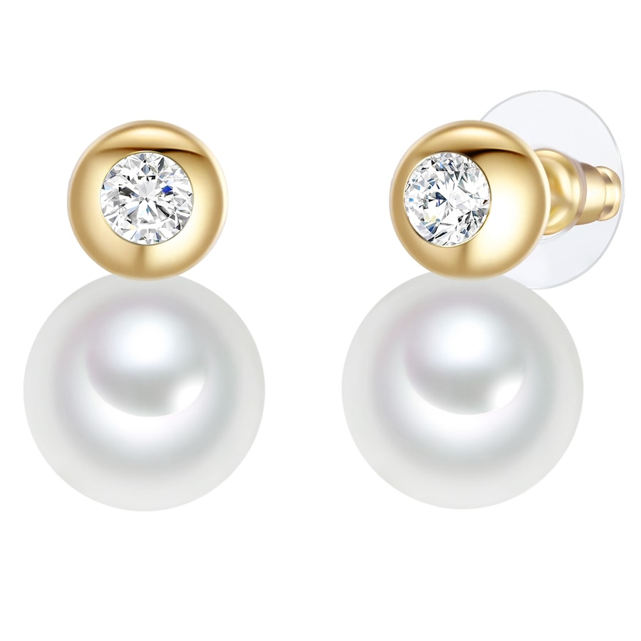 Lulu & Jane Mosiadz Kryształ szklany Sztuczna perła Kolczyki 1 ct Damski