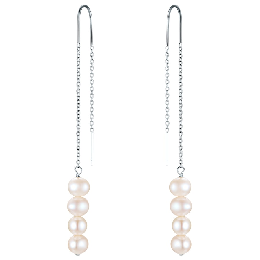 Valero Pearls Srebro wysokiej pr óby Perła hodowlana słodkowodna Kolczyki 1 ct Damski