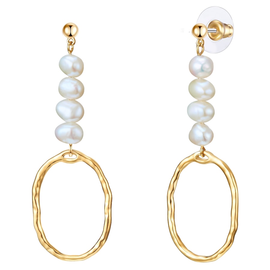 Lulu & Jane Mosiadz Perła hodowlana słodkowodna Kolczyki 1 ct Damski