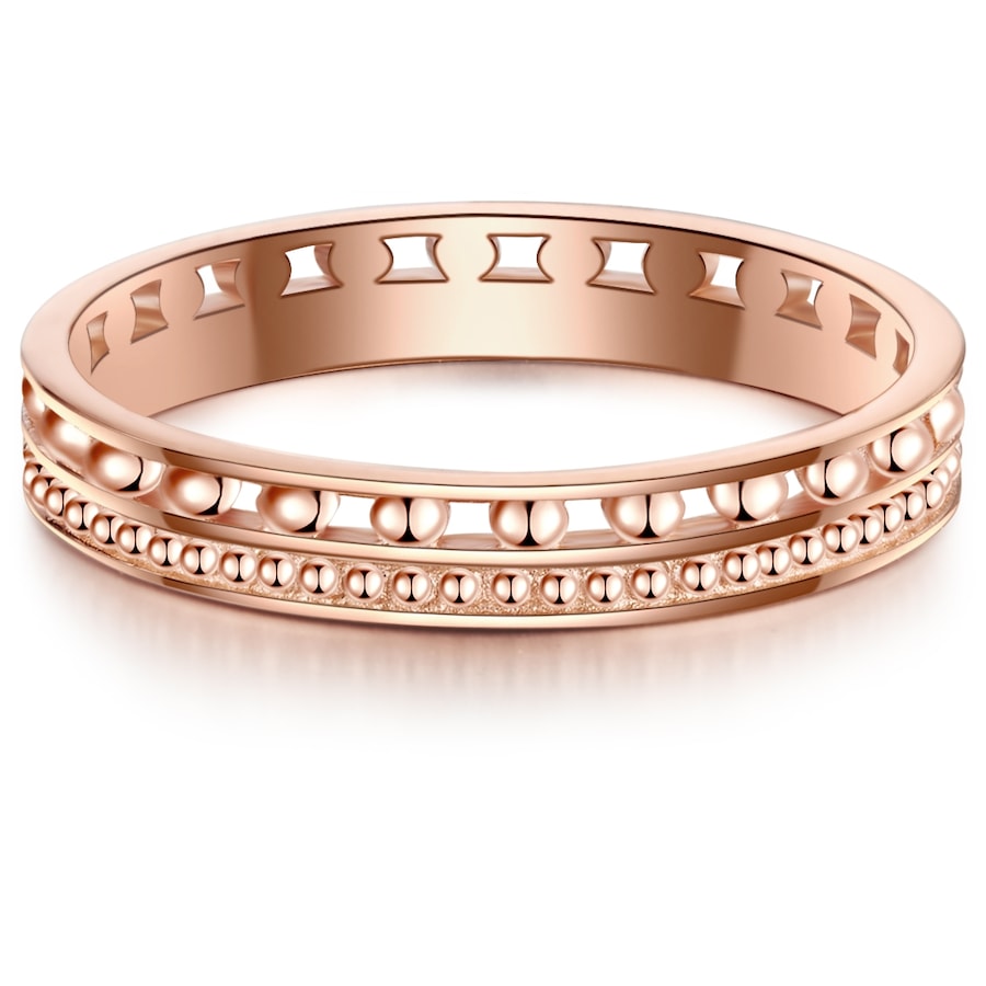 Lulu & Jane Pierścionek Mosiadz Różowy złoty Pierścionki 1 ct Damski