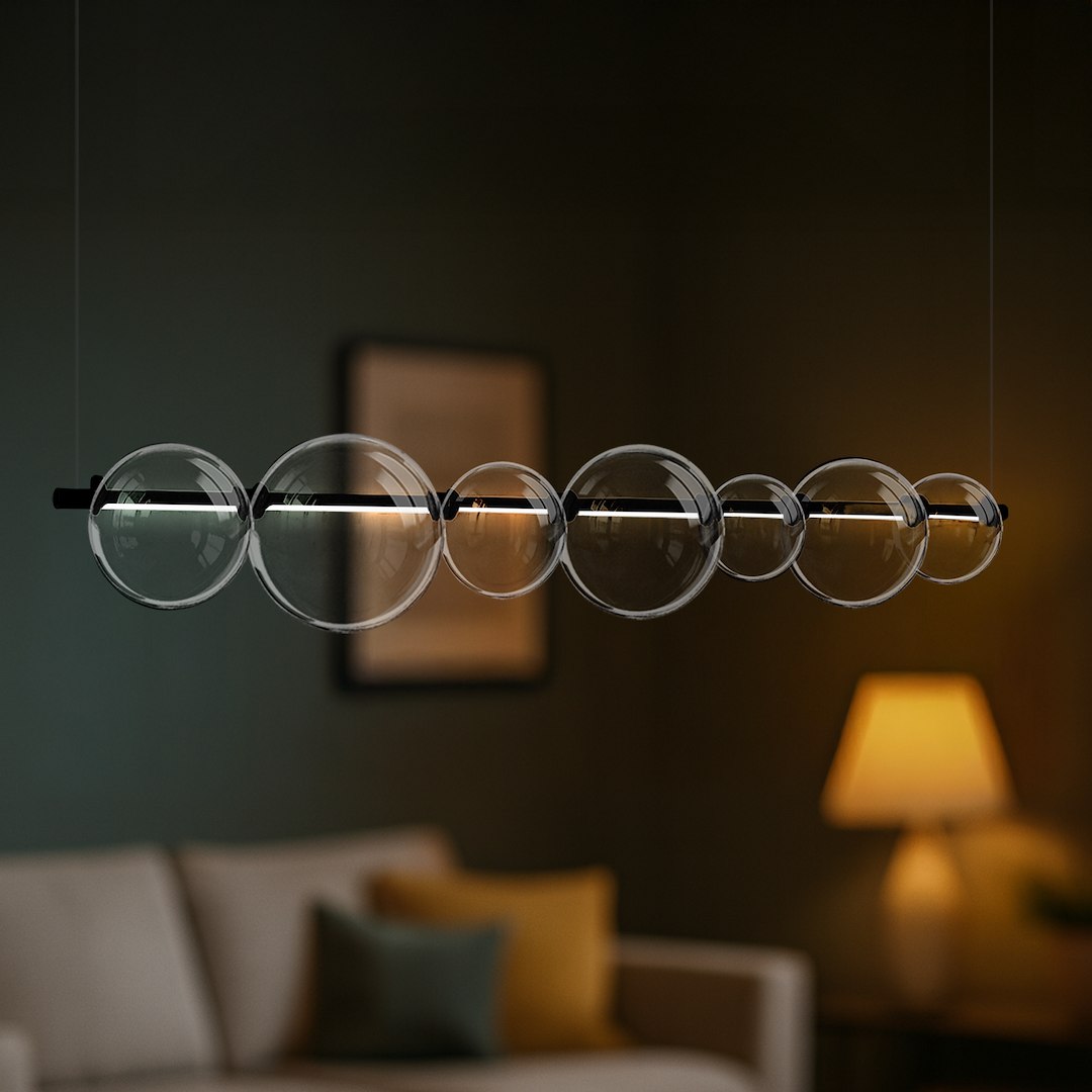 Lampa wisząca ATOLA LED 19W 4000K - czarny/transparentny