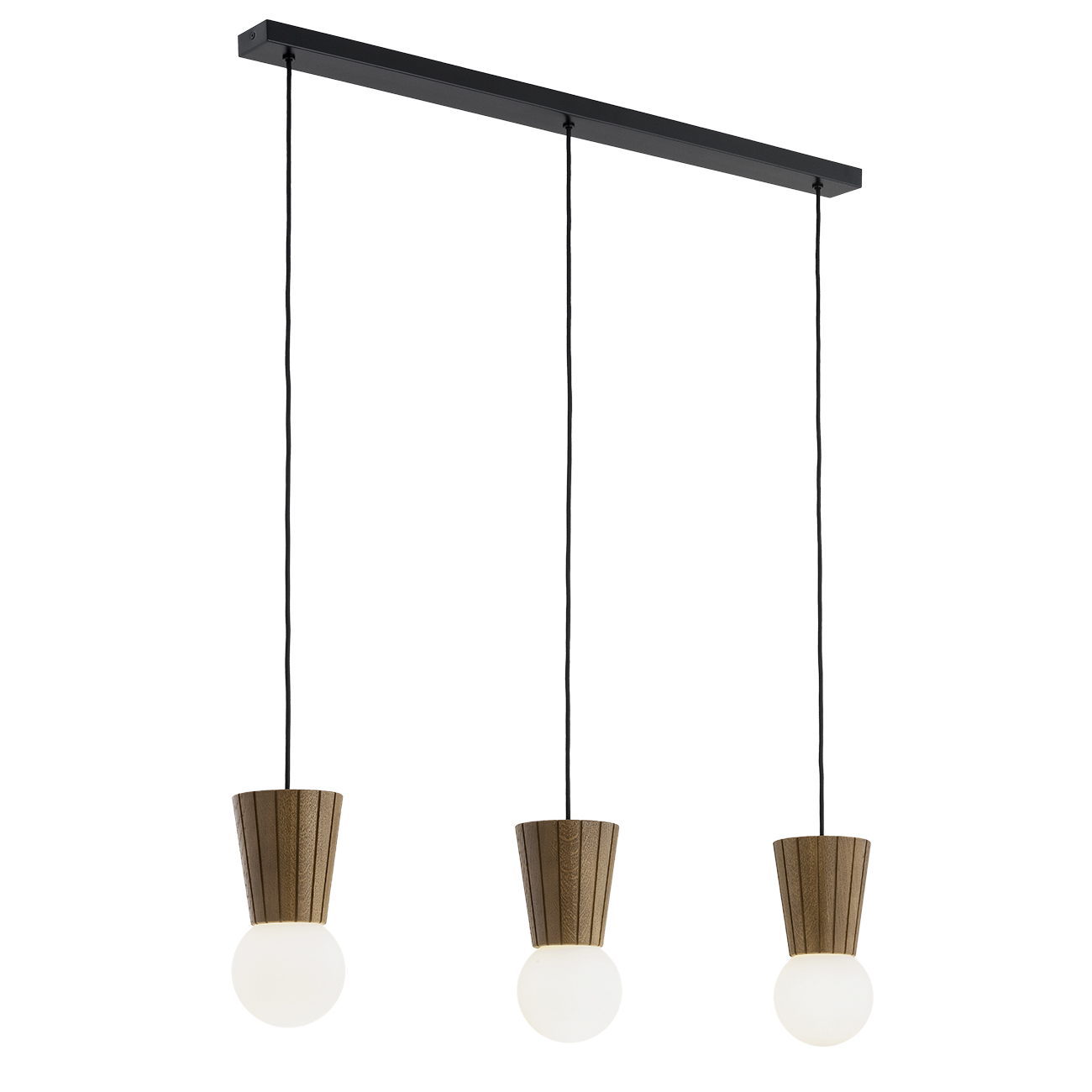 Lampa wisząca VOLANTE listwa 3xG9 - czarny/drewniany