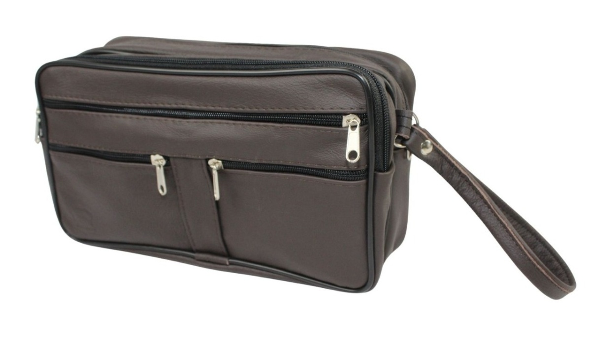 Saszetka Męska Skórzana Bardzo Duża GRETOS (PL) MAKO I Skóra Naturalna CZEKOLADOWY 27 x 16 x 10 [cm]