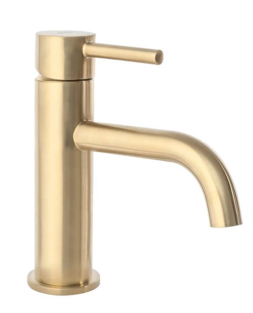 Rea Bateria umywalkowa niska Lungo złoto szczotkowane