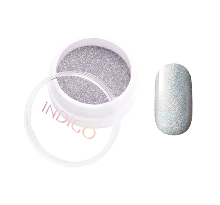 Indigo Efekt Holo pyłek na paznokcie Silver 2,5 g
