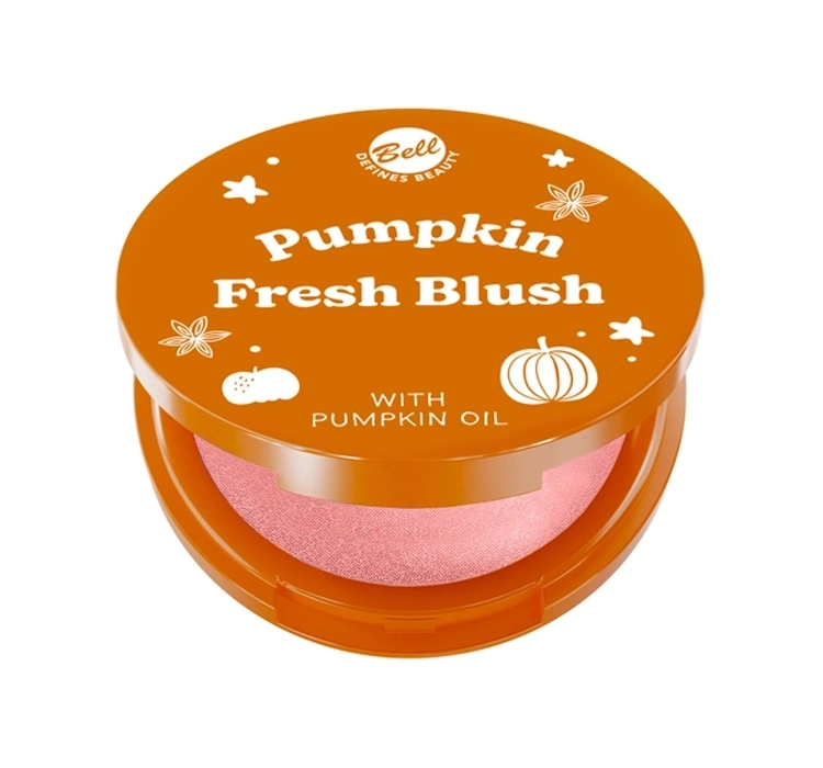 Bell Pumpkin Fresh Blush satynowy róż do policzków z olejem z dyni 02 Fallen Petal 3,7 g