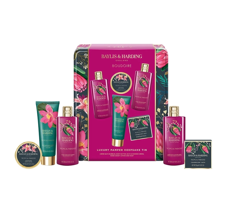 Baylis & Harding Boudoire zestaw prezentowy krem pod prysznic 300 ml + pianka do kąpieli 300 ml + balsam do ciała 130 ml + masło do ciała 100 ml + my