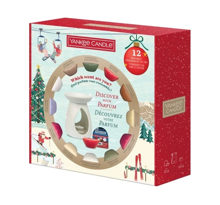 Yankee Candle Apres Ski zestaw kominek + woski zapachowe 12 sztuk