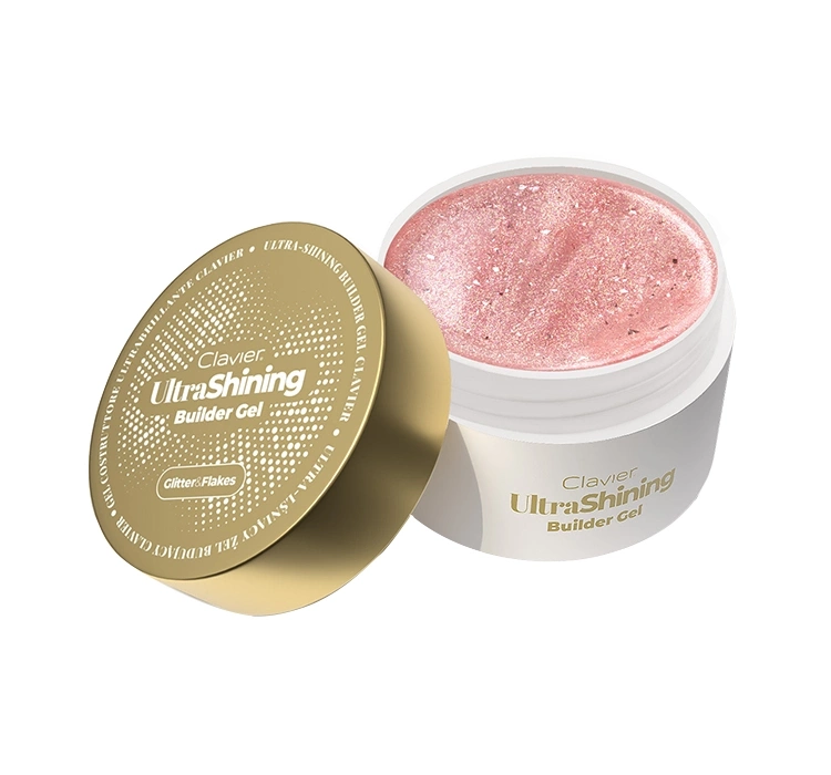 Clavier UltraShining Builder Gel, Glitter & Flakes ultra-lśniący żel budujący do paznokci 03 Your Bestie 30 g