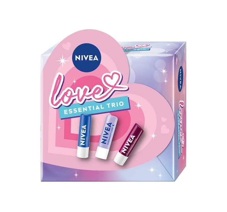 NIVEA Love Essential Trio świąteczny zestaw pomadek ochronnych 3 x 4,8 g