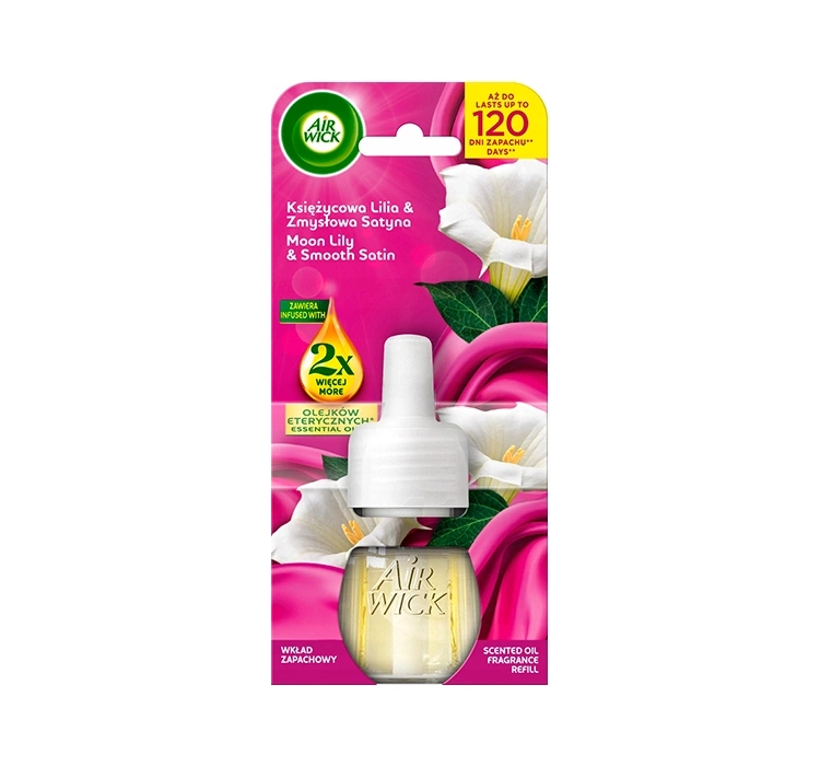 Air Wick elektryczny odświeżacz powietrza wkład Księżycowa Lilia & Zmysłowa Satyna 19 ml