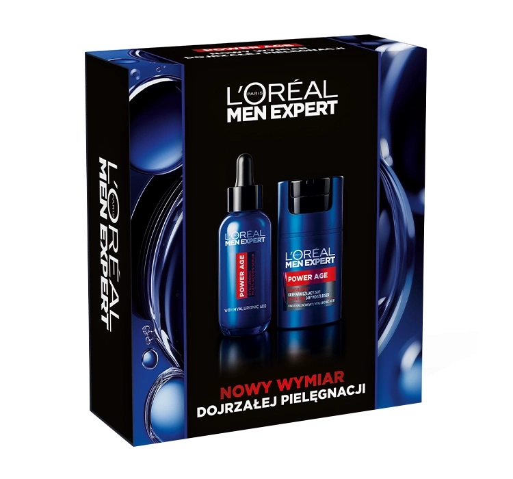 L'Oréal Paris Men Expert Power Age zestaw męskich kosmetyków serum do twarzy 30 ml + krem do twarzy 50 ml