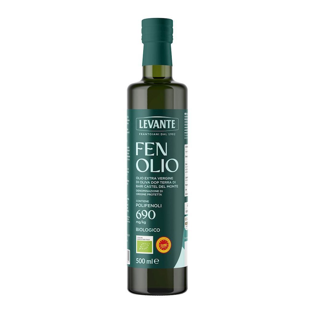 Levante Oliwa z oliwek extra virgin wysokopolifenolowa fenolio pdo terra di bari castel del monte 500 ml Bio - oliwa lub olej