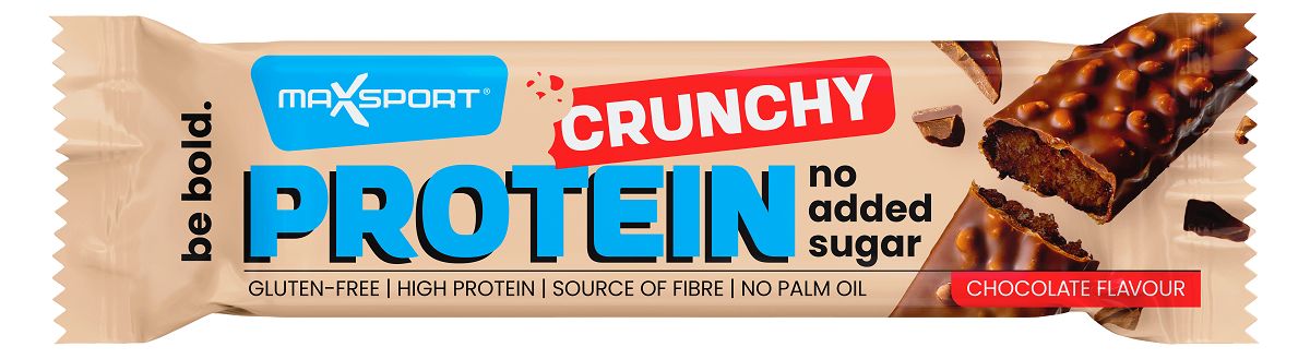 Maxsport Baton proteinowy crunchy kakaowy w czekoladzie mlecznej 40 g - słodycze lub przekąska