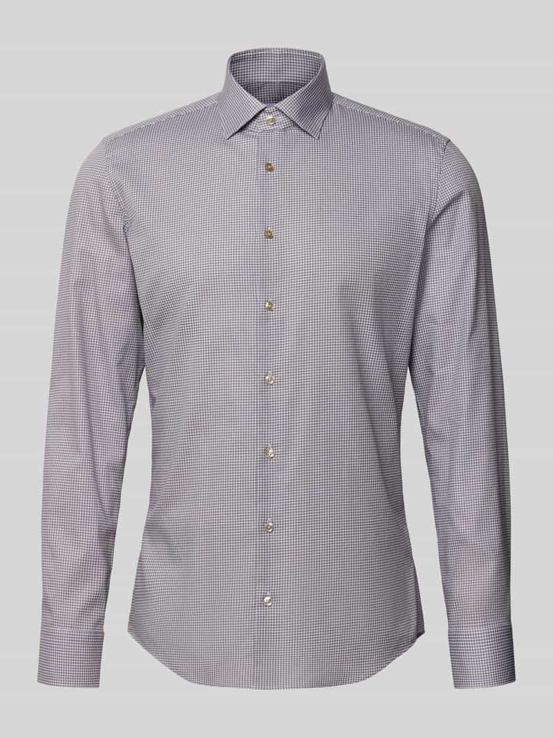 Koszula biznesowa o kroju slim fit z bawełny z kołnierzykiem typu kent