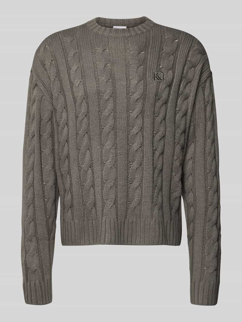 Sweter z dzianiny z prążkowanymi wykończeniami