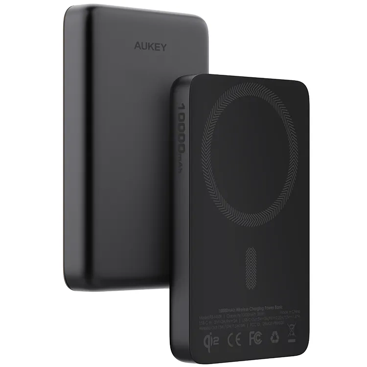 Aukey Powerbank 10000 mAh QI2 15W i 20W PD z USB-C PB-MS08 BK