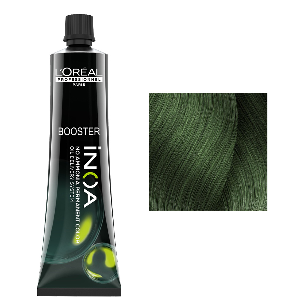 Loreal Inoa, farba booster do włosów w kremie bez amoniaku, zielony, 60g
