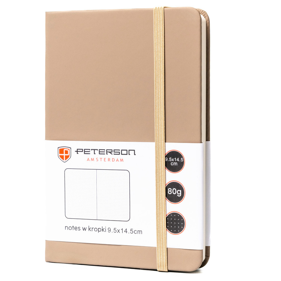 Notes w formacie A6 w kolorze khaki zadrukowany w kropki - Peterson