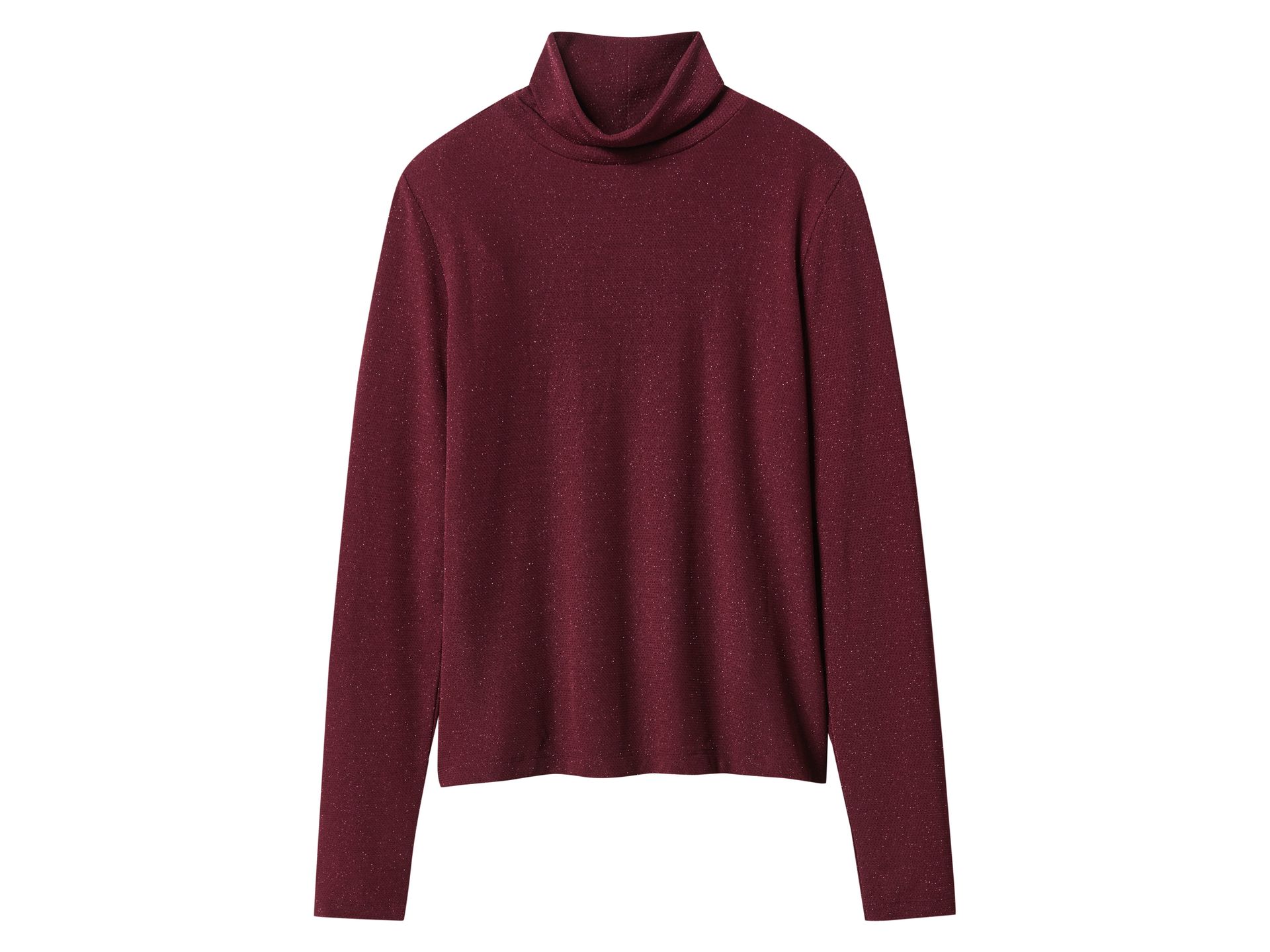 esmara® Bluzka damska z długim rękawem (Burgundowy, M(40/42))