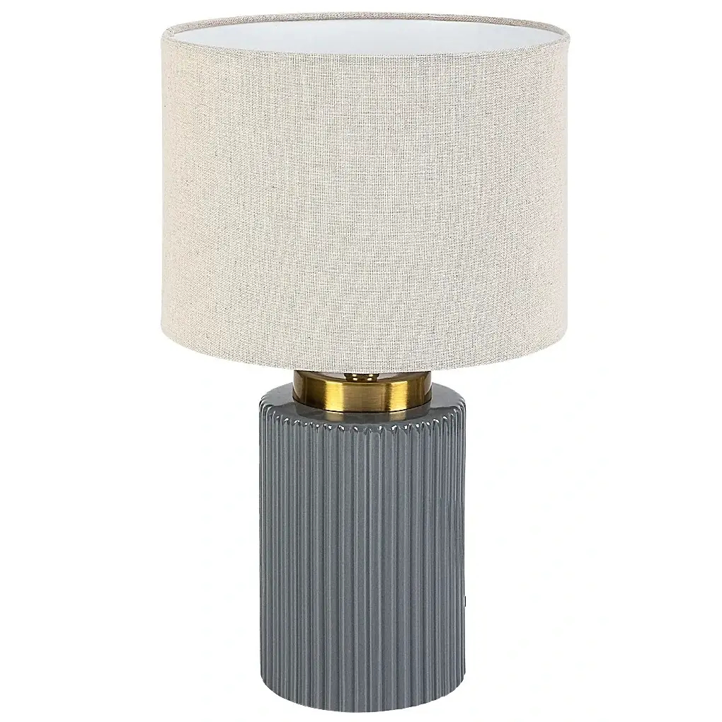 Nocna lampa stołowa Glovy 74045 tuba ceramiczna szary