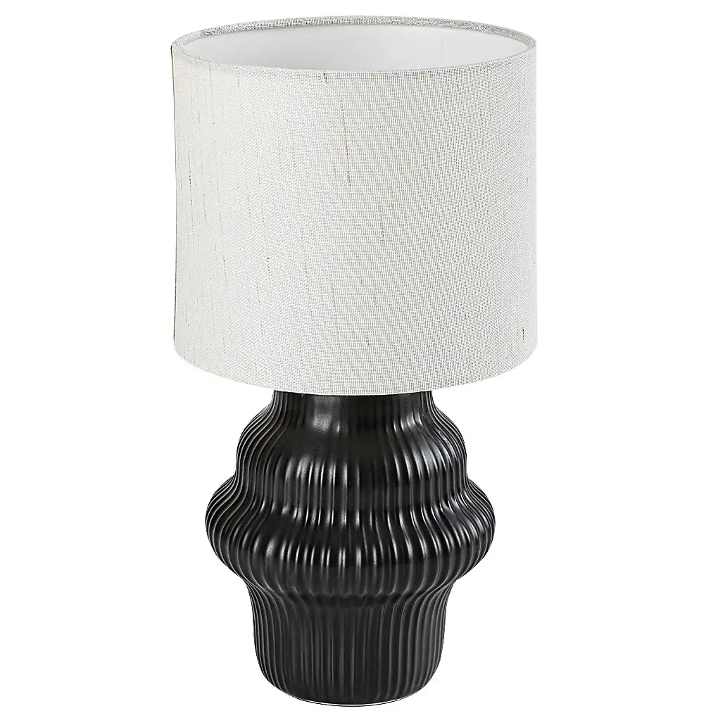 Stołowa lampa do salonu Glimo 74058 ceramiczna na stół czarny biały