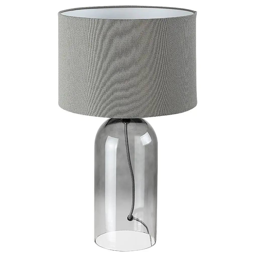 Stołowa lampa do salonu Luxin 74048 szklana dymiona tuba szary