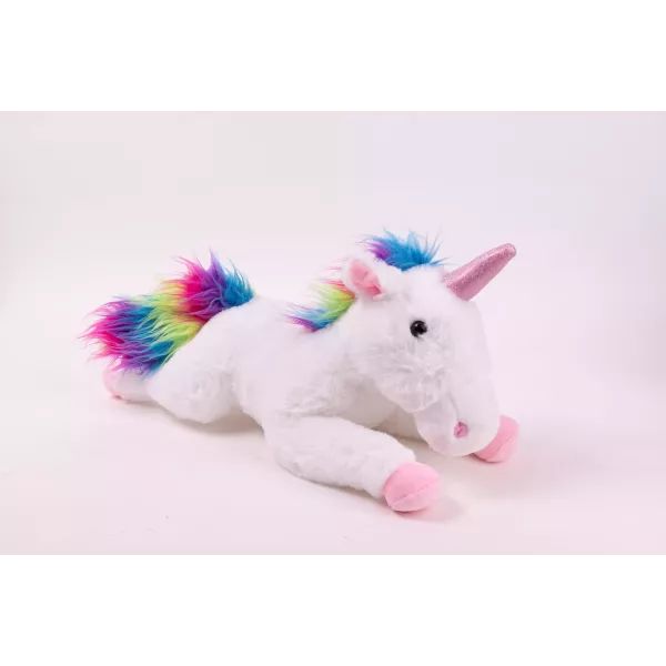 Pluszowy leżący jednorożec tęczowy - 40 cm
