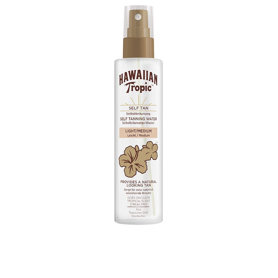 Hawaiian Tropic WODA SAMOOPALAJĄCA jasna-średnia Mgiełki do ciała 190 ml