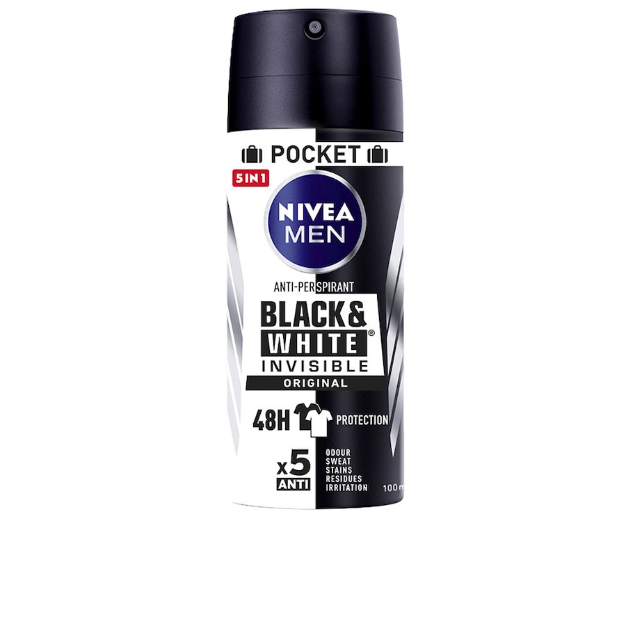 NIVEA MĘSKI dezodorant w sprayu BLACK &, WHITE INVISIBLE Dezodoranty 100 ml Męskie
