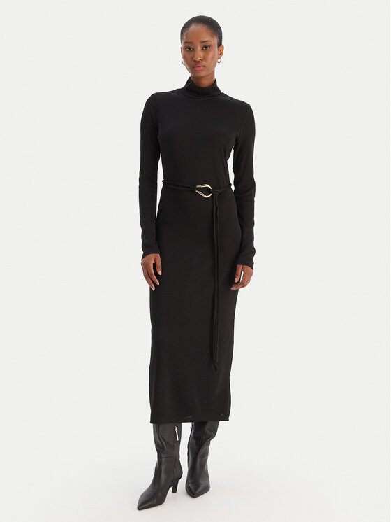 Vero Moda Sukienka dzianinowa Louisa 10336207 Czarny Loose Fit