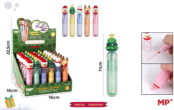 Mp Main Paper Zakreślacz ze stempelkiem Świąteczny 1szt.mix