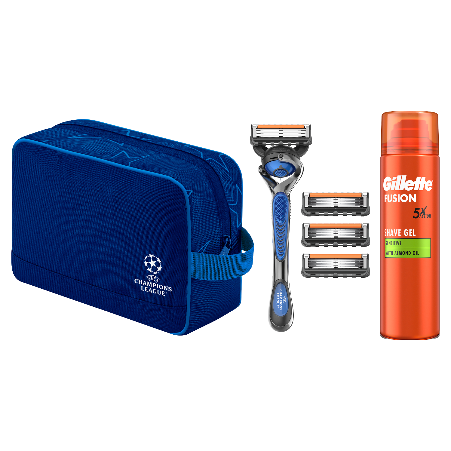 Zestaw Gillette ProGlide FlexBall, maszynka, 1 sztuka + ostrza, 4 sztuki + żel do golenia, 200 ml + kosmetyczka