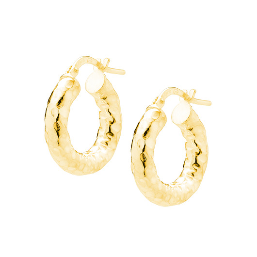 Młotkowane pozłacane kolczyki koła RARE