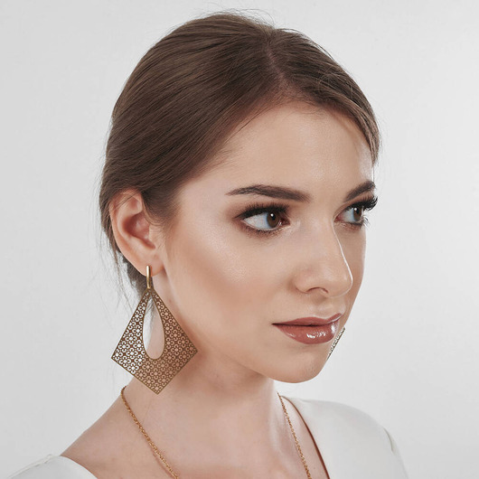 Ażurowe kolczyki w kształcie rombów Filipa