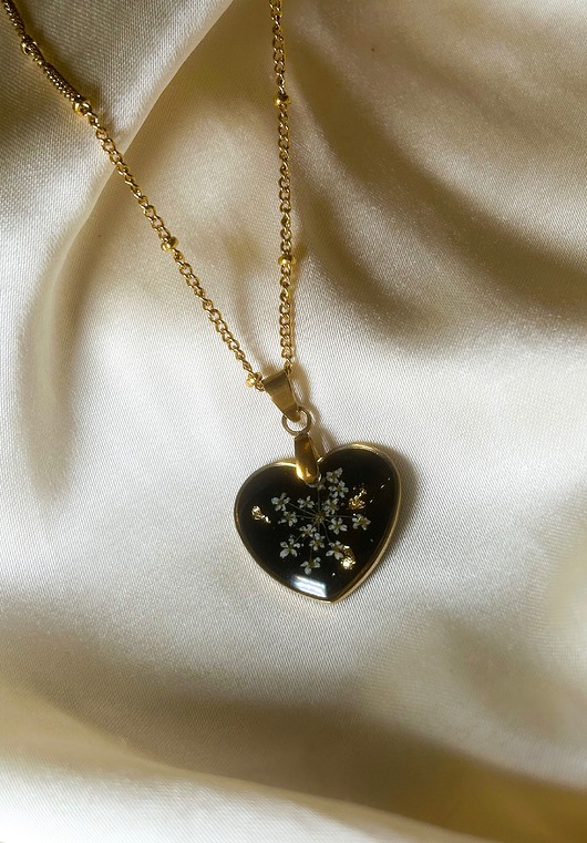 Naszyjnik Serce z kwiatami