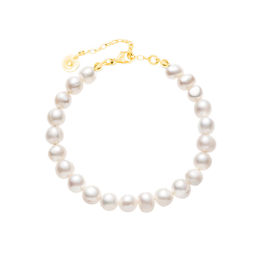 Bransoletka z pereł naturalnych z pozłacanym zapięciem