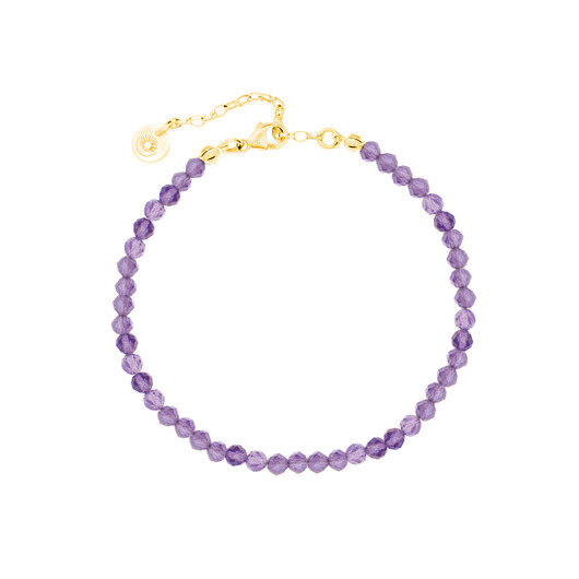 Bransoletka z ametystami z pozłacanym zapięciem