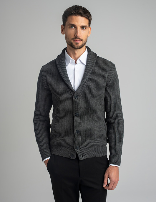 Sweter kardigan magnano grafitowy