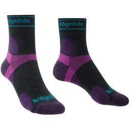 Bridgedale Skarpety damskie Trail Run Ultra Light T2 Merino Sport 3/4 Crew Charcoal/Purple