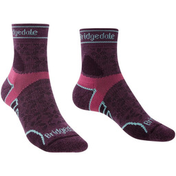 Bridgedale Skarpety damskie Trail Run Lightweight T2 Merino Sport 3/4 Crew Damson