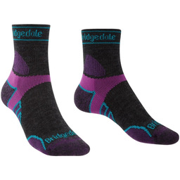 Bridgedale Skarpety damskie Trail Run Lightweight T2 Merino Sport 3/4 Crew Charcoal/Purple