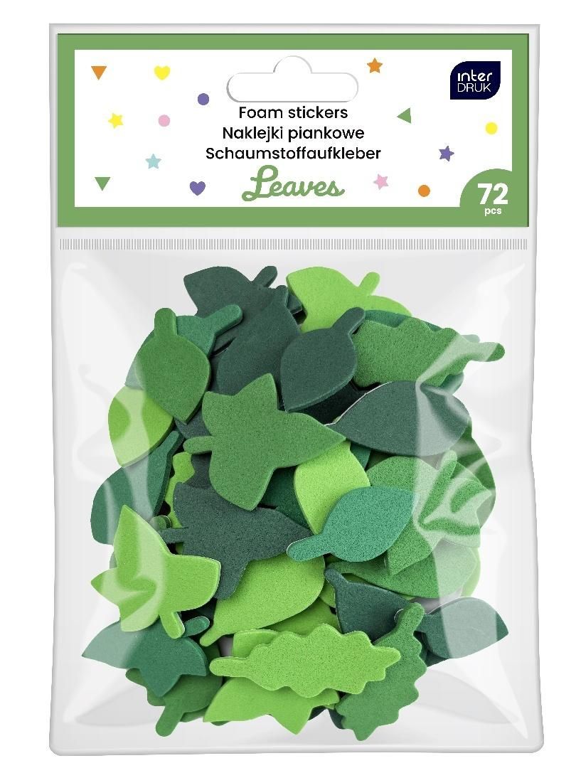 Naklejki piankowe samoprzylepne Leaves 72 szt