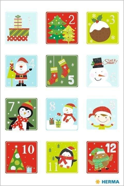 Naklejki kalendarz adwentowy